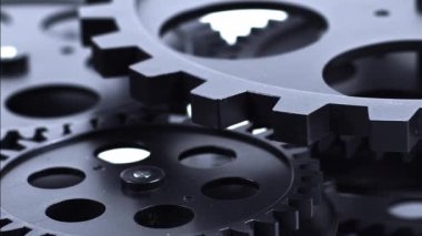 Siyah Çarklı Çalışanların Yakın Çekimi Çalışma Görüntüsü.