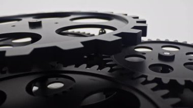 Siyah Çarklı Çalışanların Yakın Çekimi Çalışma Görüntüsü.