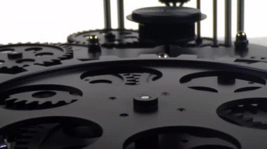 Siyah Çarklı Çalışanların Yakın Çekimi Çalışma Görüntüsü.