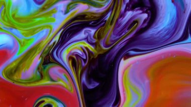 Soyut Sonsuz Renk Döngüleri ve Patlamalar Ayrıntılı Renkli Yüzey Boyaları Hipnotize Ediyor.