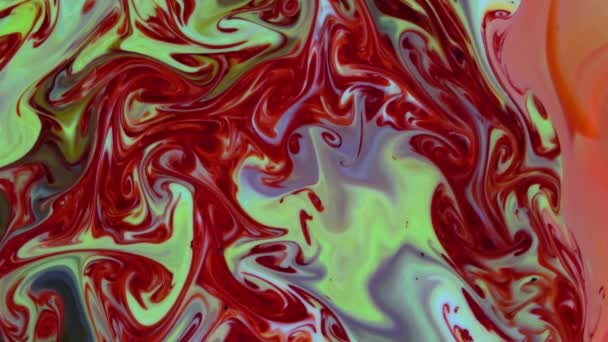 Abstrakte Unendliche Farbschleifen Und Explosionen Hypnotisieren Detaillierten Oberflächen Bunte Farbaufstriche — Stockvideo