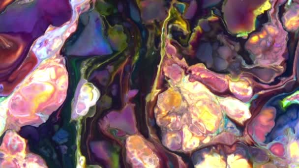 Warna Abstrak Unfinite Loops Explosions Hypnotizing Detail Surface Colorful Paint — Stok Video