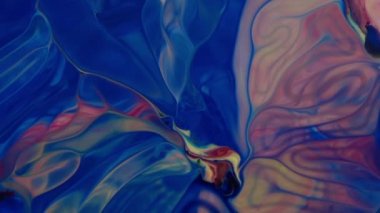 Soyut Sonsuz Renk Döngüleri ve Patlamalar Ayrıntılı Renkli Yüzey Boyaları Hipnotize Ediyor.
