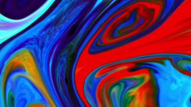 Soyut Sonsuz Renk Döngüleri ve Patlamalar Ayrıntılı Renkli Yüzey Boyaları Hipnotize Ediyor.