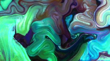 Soyut Sonsuz Renk Döngüleri ve Patlamalar Ayrıntılı Renkli Yüzey Boyaları Hipnotize Ediyor.