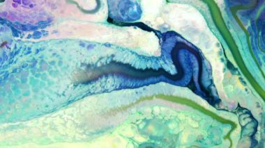 Soyut Organik Hipnotik Mürekkep Renkli Boya Yayılır