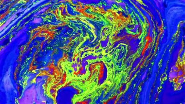 Soyut Renkli Sıvı Boya Akan Arkaplan Dokusunun Yakın Çekimi.