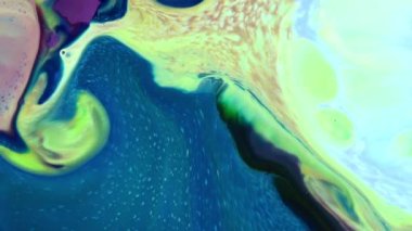 Soyut Renkli Sıvı Boya Akan Arkaplan Dokusunun Yakın Çekimi.