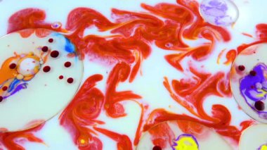 Soyut Renkli Sıvı Boya Akan Arkaplan Dokusunun Yakın Çekimi.