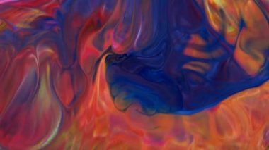 Soyut Renkli Sıvı Boya Akan Arkaplan Dokusunun Yakın Çekimi.