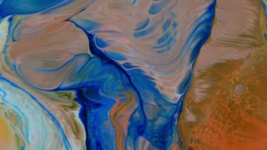 Soyut Renkli Sıvı Boya Akan Arkaplan Dokusunun Yakın Çekimi.