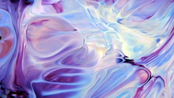 Close Shot Abstract Colorful Fluid Paint Flowing Background Texture — Stockvideo