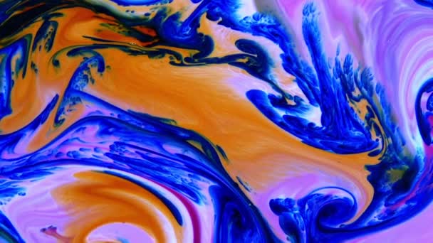 Colorful Chaos Ink Spread Liquid Turbulence Movement — Stock Video