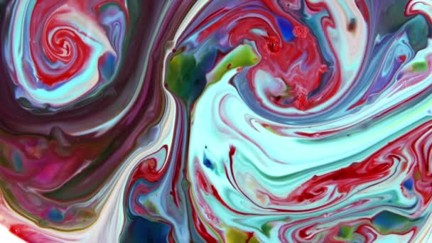 Fluid Painting Abstract Textuur Intensieve Kleurrijke Mix Van Galactische Levendige — Stockvideo