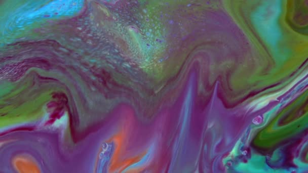 Fluid Painting Abstrakte Textur Intensive Bunte Mischung Galaktischer Lebendiger Farben — Stockvideo