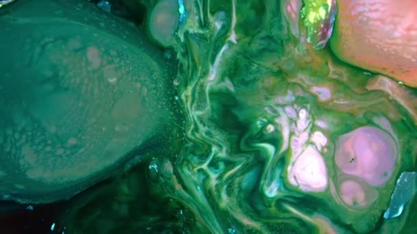 Akışkan Boyama Soyut Doku Yoğun Renkli Galaktik Canlı Renkler Doku — Stok video