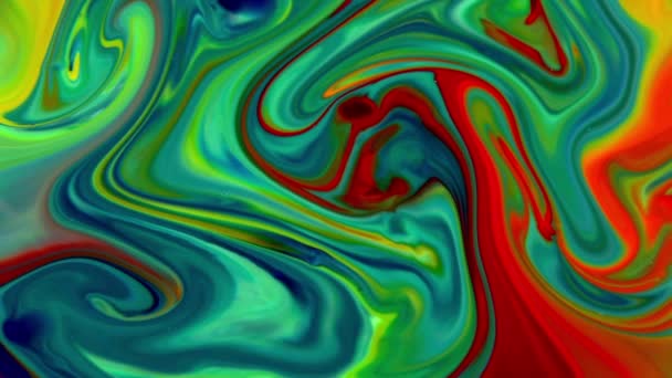 Fluid Painting Abstrakte Textur Intensive Bunte Mischung Galaktischer Lebendiger Farben — Stockvideo