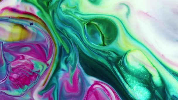 Fluid Maalaus Abstrakti Rakenne Intensiivinen Värikäs Sekoitus Galaktinen Elinvoimainen Värit — kuvapankkivideo
