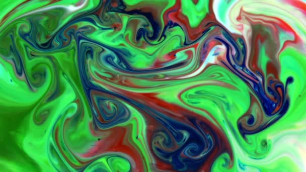 Fluid Painting Abstrakte Textur Intensive Bunte Mischung Galaktischer Lebendiger Farben — Stockvideo
