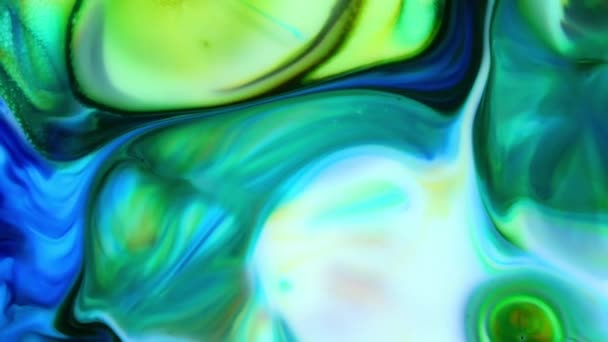 Pintura Fluidos Textura Abstrata Mistura Colorida Intensiva Cores Vibrantes Galácticas — Vídeo de Stock
