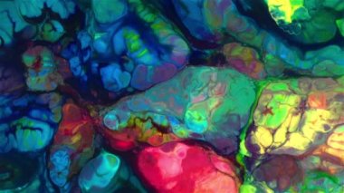 Akışkan Boyama Soyut Doku Yoğun Renkli Galaktik Canlı Renkler Doku Biçimi.