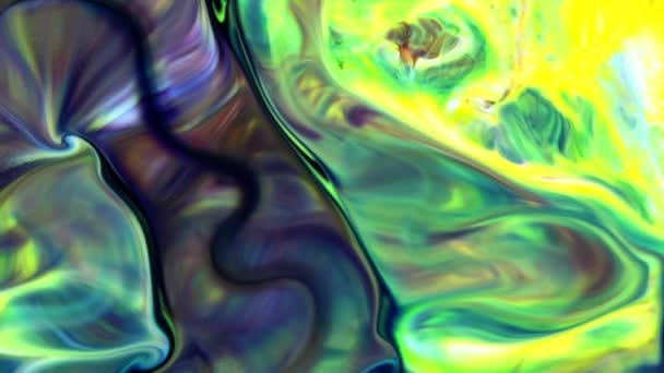 Peinture Fluide Texture Abstraite Mélange Coloré Intense Couleurs Vibrantes Galactiques — Video