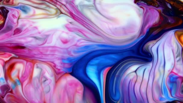 Akışkan Boyama Soyut Doku Yoğun Renkli Galaktik Canlı Renkler Doku — Stok video