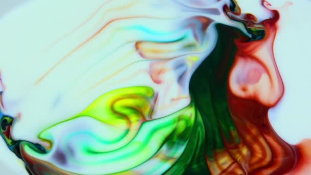 Pintura Fluida Textura Abstracta Mezcla Colorida Intensiva Colores Vibrantes Galácticos — Vídeos de Stock
