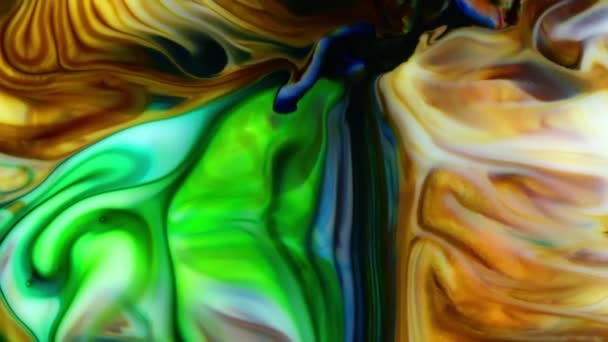 Close Shot Abstract Colorful Fluid Paint Flowing Background Texture — Stockvideo