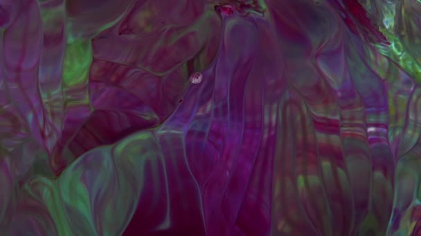 Close Shot Abstract Colorful Fluid Paint Flowing Background Texture — Stock Video
