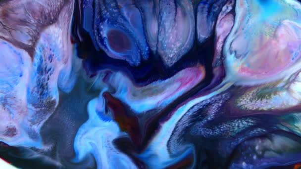 Esparcidores Texturas Explosivas Pintura Invertida Colorida Abstracta — Vídeo de stock