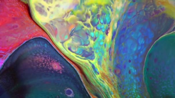 Abstract Kleurrijke Galactische Sacrale Vloeibare Golven Textuur Achtergrond — Stockvideo