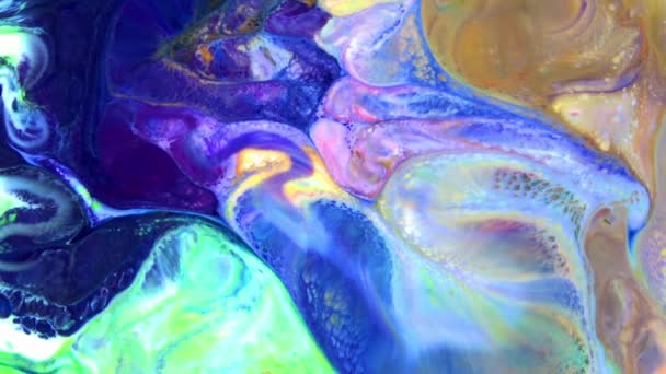 Abstract Psychedelic Cosmos Paint Liquid Motion Galactic Background Textura Filmagem — Vídeo de Stock