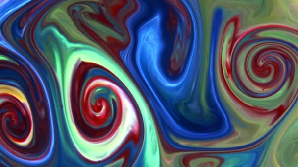 Abstrakte Psychedelische Kosmos Paint Liquid Motion Galaktischer Hintergrund Textur Footage — Stockvideo