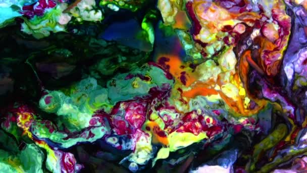 Абстрактные Цветные Галактические Сакральные Жидкие Волны Текстурные Фон — стоковое видео