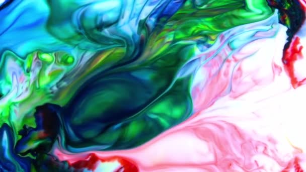 Soyut Renkli Sıvı Boya Arkaplanının Yakın Çekimi — Stok video