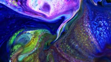 Soyut Renkli Sıvı Boya Arkaplanının Yakın Çekimi. 