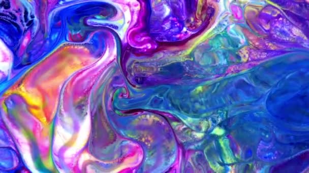 Abstrakte Bunte Galaktische Sacral Liquid Ink Waves Textur Hintergrund — Stockvideo