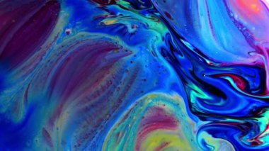 Ayrıntılı Yüzey Renkli Boya Dokusunda Soyut Organik Girdap Sonsuz Gerçeküstü Hipnotize