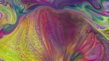 Ayrıntılı Yüzey Renkli Boya Dokusunda Soyut Organik Girdap Sonsuz Gerçeküstü Hipnotize