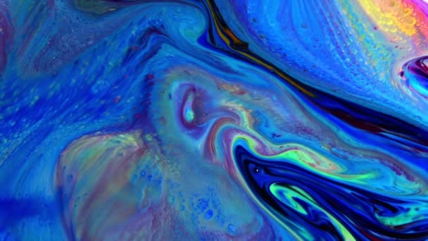Abstrakt Organisk Virvel Endeløs Surrealistisk Hypnotisering Detaljerte Fargerike Malingsteksturer Overflater – stockvideo