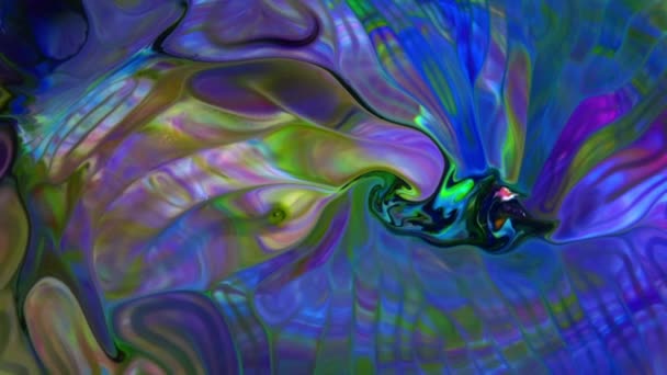 Abstract Organic Vortex Endless Surreal Hypnotizing Detailed Surface Colorful Paint — Stock Video