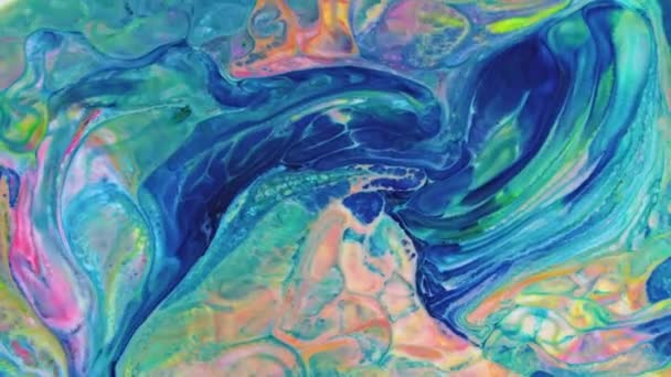 Abstrakt Organisk Virvel Endeløs Surrealistisk Hypnotisering Detaljerte Fargerike Malingsteksturer Overflater – stockvideo