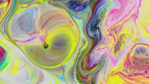 Abstract Organische Vortex Eindeloze Surrealistische Hypnotiserende Gedetailleerde Oppervlakte Kleurrijke Verf — Stockvideo