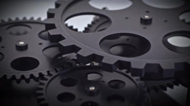 Metalik Dişliler Mükemmel Takım Çalışması Görüntüsü.