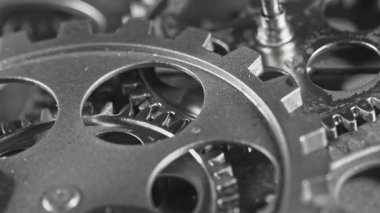 Metalik Dişliler Mükemmel Takım Çalışması Görüntüsü.