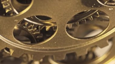 Metalik Dişliler Mükemmel Takım Çalışması Görüntüsü.