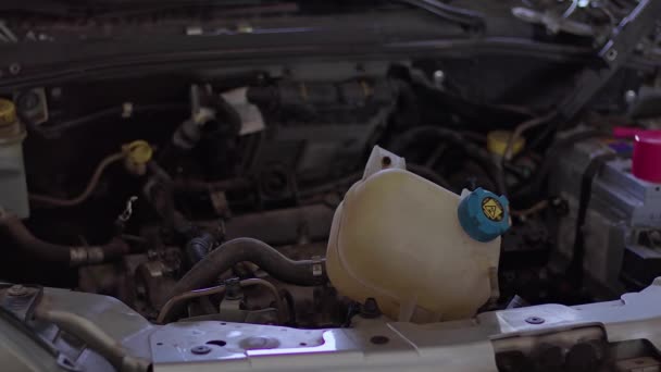 手动排气发动机排气汽车的发动机部分 — 图库视频影像