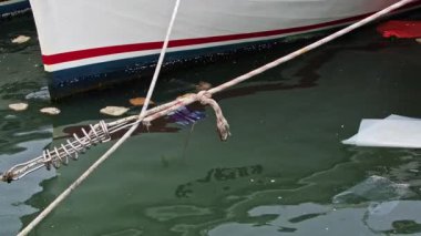 Plajdaki Zehirli Deniz Suyu 'ndaki İnsanlar tarafından Atılan Deniz Kiri.