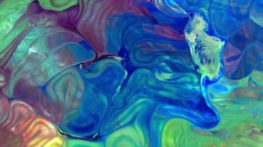 Soyut Renkli Sıvı Boya Akan Arkaplan Dokusunun Yakın Çekimi.